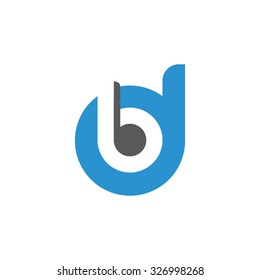 db, bd letter rounded letter logo blue