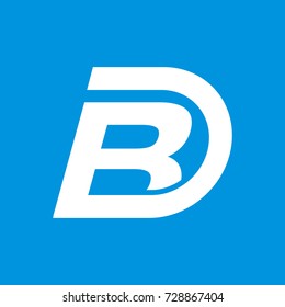 DB or BD logo initial letter design template vector