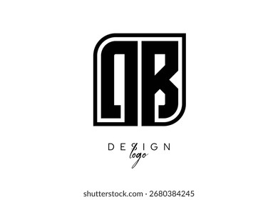 DB Block Monogram Logo – Bold Geometric Lettermark in Rectangular Style for Modern Branding and Identity