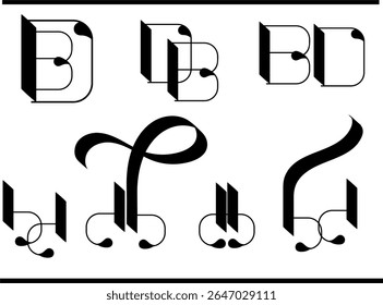 DB Calligraphy Logo Design: Elegante belettering voor uw merk, Custom DB Monogram Logo