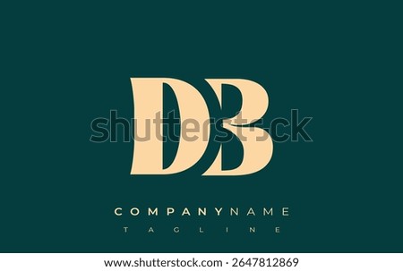 DB Creative Abstract Typography Logo Design. Elegant logo combining bold typography and creative shapes, ideal for branding and identity solutions.