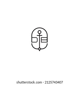 DB creative letter logo design in anchor concept with high quality professional design that will print well across any print media