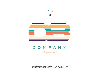 db d b alphabet letter logo colors colorful line stripe font creative text dots company vector icon design template