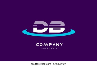 db d b cyan magenta blue letter combination alphabet vector company logo icon sign design template 