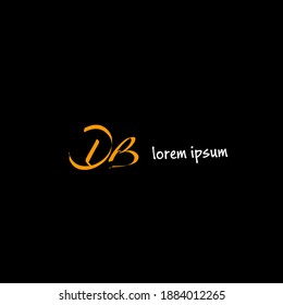 DB D B Initial Handwriting or Handwritten Logo for Identity. Logo with Signature and Hand Drawn Style.
