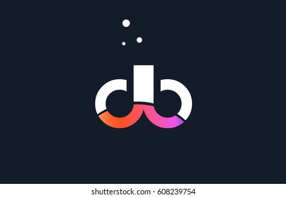 db d b  pink modern creative purple alphabet white blue gradient company letter logo design vector icon template