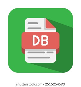 Db document flat icons. file type, extension, document format symbol icon. database icon suitable for presentations and Infographics.