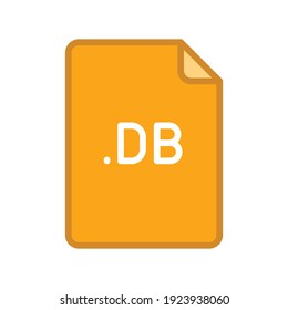 DB file format filled outline icon. Linear style sign for mobile concept and web design. Simple color symbol. Vector illustration isolated on white background. EPS 10.