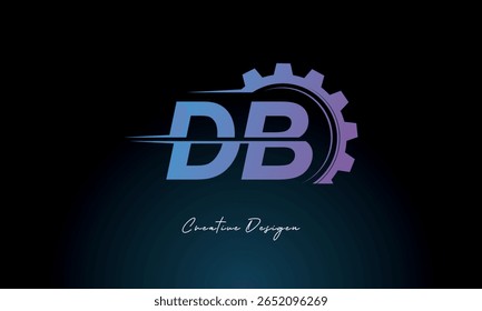 DB Gear Fusion Logo – Industrial Tech-Inspired Letter mark Futuristic Industrial Letter Mark Design for Technology and Engineering Brands.