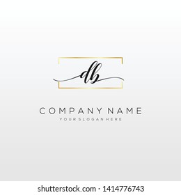 DB handwriting initial logo template vector.