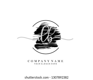 DB handwriting initial  logo vector