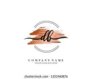 DB handwriting initial  logo vector