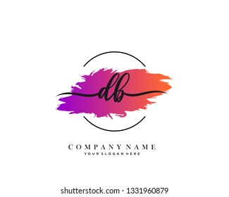 DB handwriting initial  logo vector