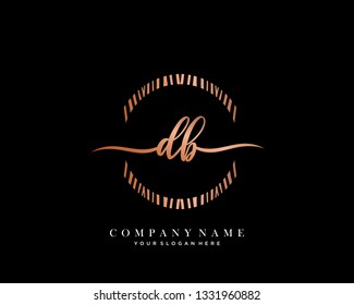 DB handwriting initial  logo vector