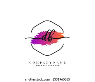 DB handwriting initial  logo vector