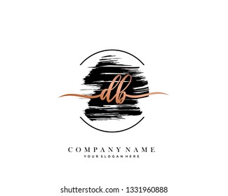 DB handwriting initial  logo vector