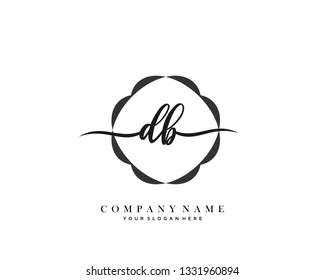 DB handwriting initial  logo vector