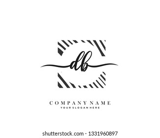 DB handwriting initial  logo vector