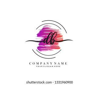 DB handwriting initial  logo vector