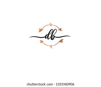 DB handwriting initial  logo vector