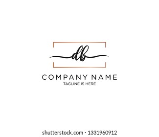 DB handwriting initial  logo vector