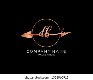 DB handwriting initial  logo vector