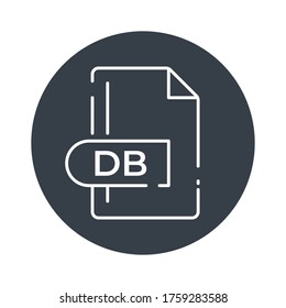 DB Icon. DB File Format extension filled icon.