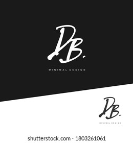 DB Initial handwriting or handwritten logo for identity. Logo with signature and hand drawn style.