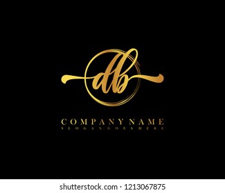 DB initial handwriting logo circle template vector