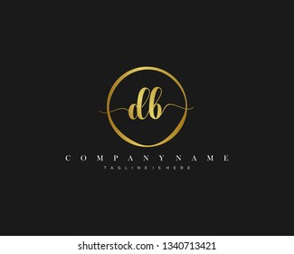 DB initial handwriting logo template vector