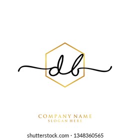 DB Initial handwriting logo template