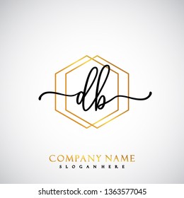 DB Initial Handwriting logo template vector