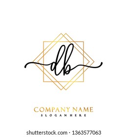 DB Initial Handwriting logo template vector