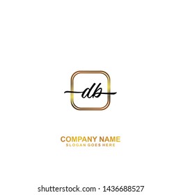 DB Initial handwriting logo template vector