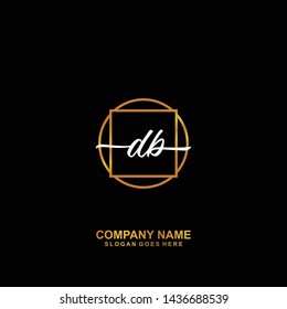 DB Initial handwriting logo template vector