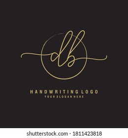 DB Initial handwriting logo template vector