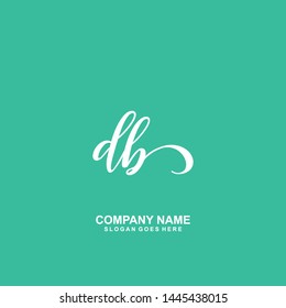 DB Initial handwriting logo vector