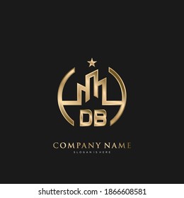 DB Letra inicial inmobiliaria de lujo logotipo Vector arte para empresas, edificios, arquitectura