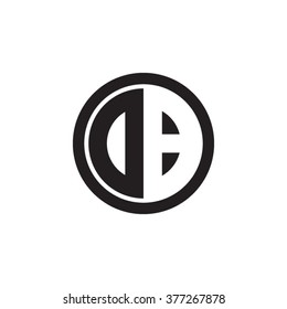 DB initial letters circle monogram logo