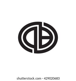 DB initial letters looping linked ellipse monogram logo