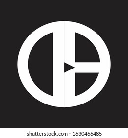 DB Initial Logo design Monogram Isolated on black and white