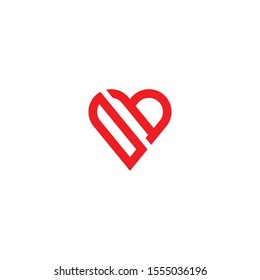 db initial love logo template vector