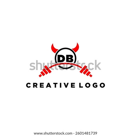 DB initial monogram for fitnes or gym logo with devil style design
