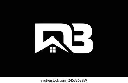 Logo de monograma inicial de DB para bienes raíces con diseño de estilo de construcción creativo