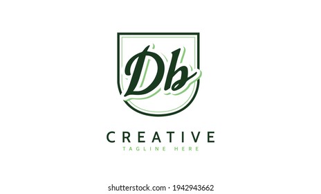 DB Initials, handwriting logo vector