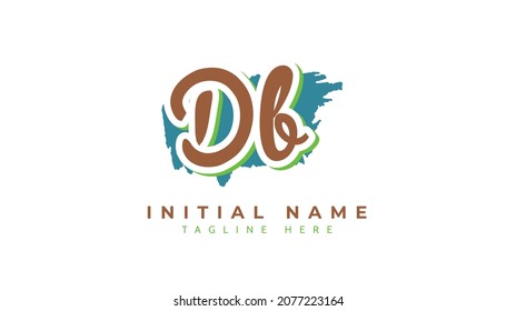 Db Initials, handwriting logo vector