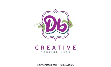 Db Initials, handwriting logo vector