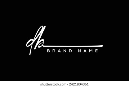 DB letter beauty handwriting vector logo. 