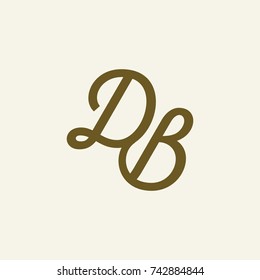 DB Letter creative square background