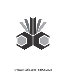 db letter with hand logo design